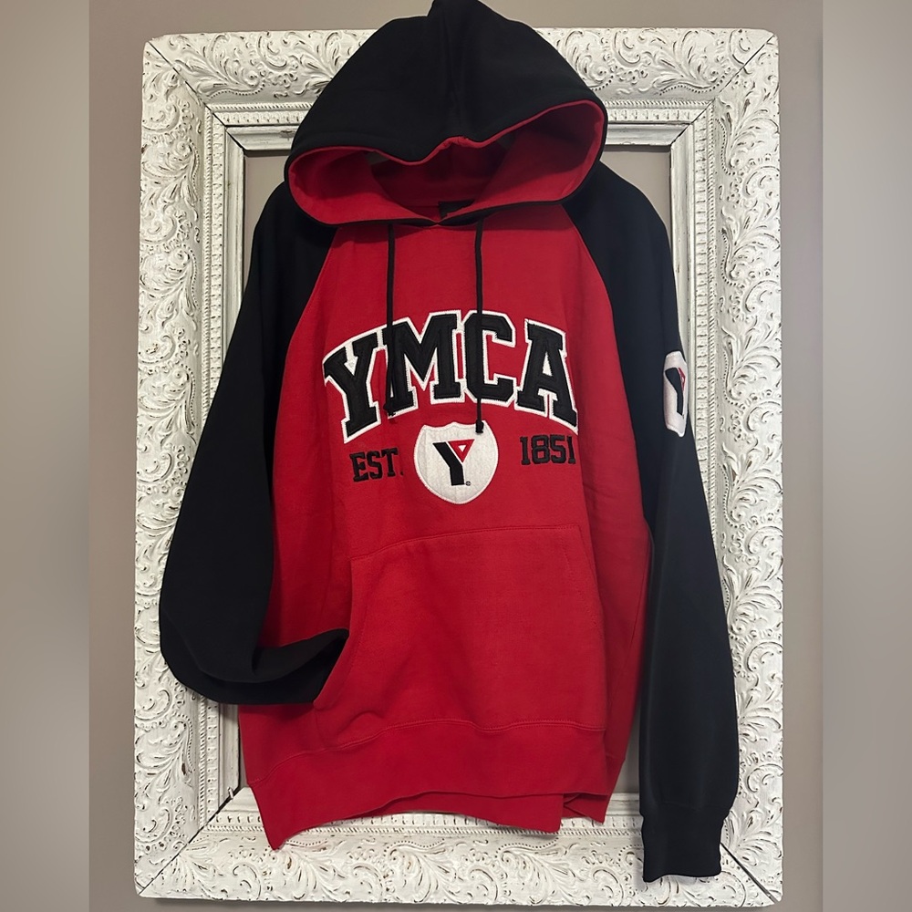YMC Red and Black Hoodie. Size L. ❣️
